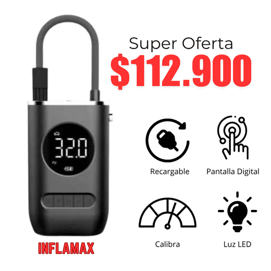 INFLAMAX™ - Mini Inflador Digital de Llantas Portátil y Potente