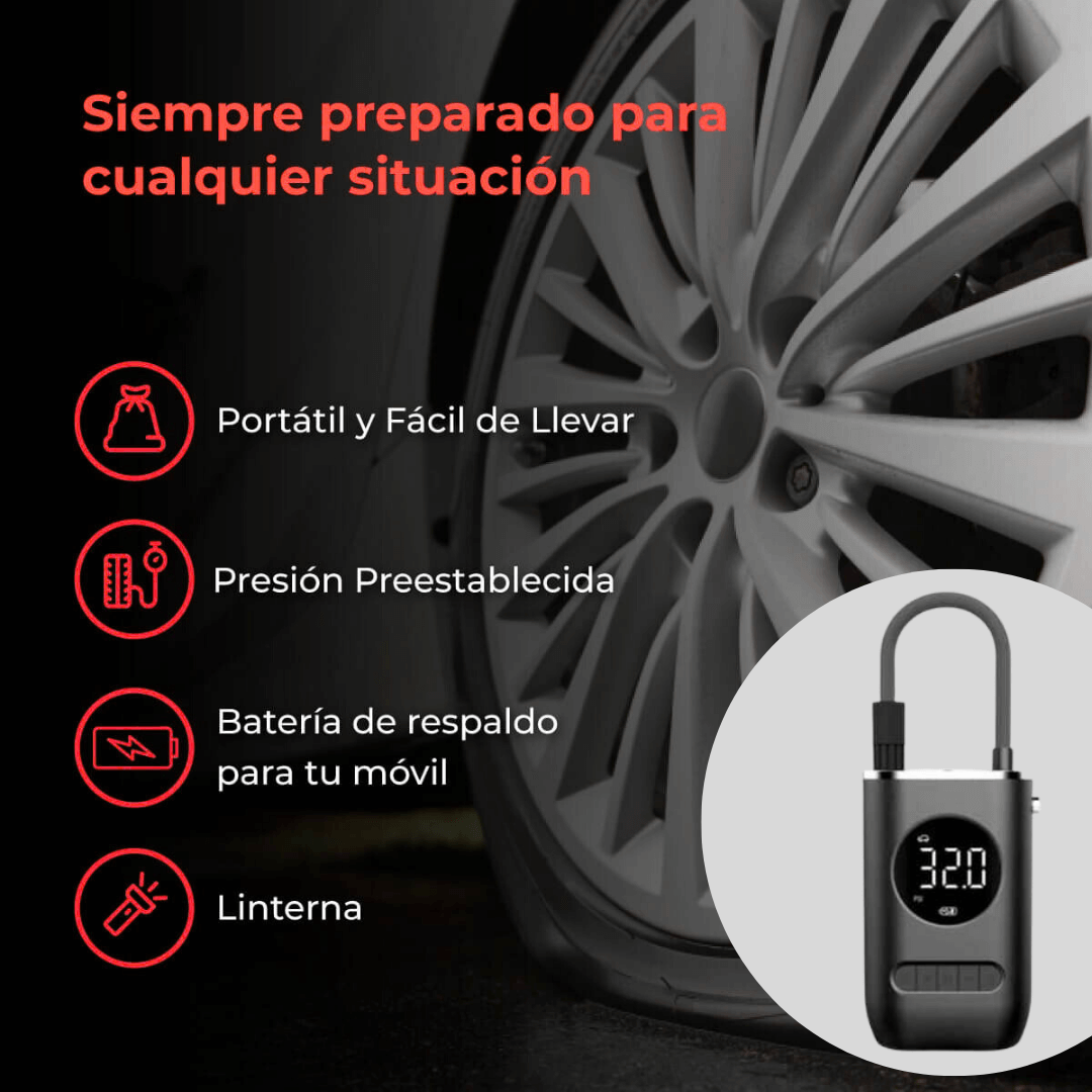 INFLAMAX™ - Mini Inflador Digital de Llantas Portátil y Potente